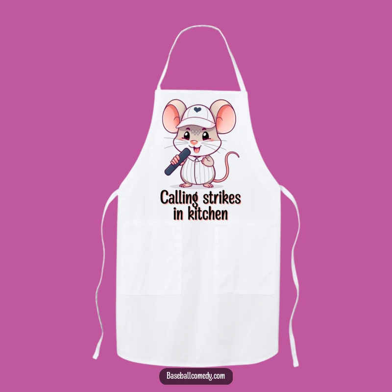 Funny Mouse Umpire Apron - Kitchen Calls for Baseball Lovers
