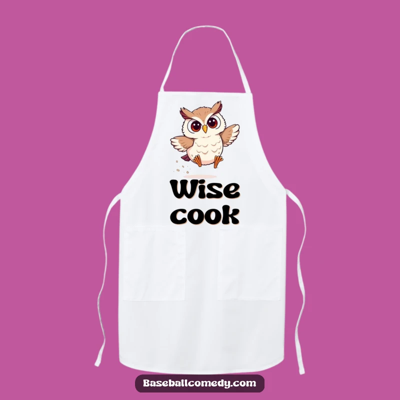 Funny Owl Baseball Apron: Kitchen Fun for Speedy Cooks