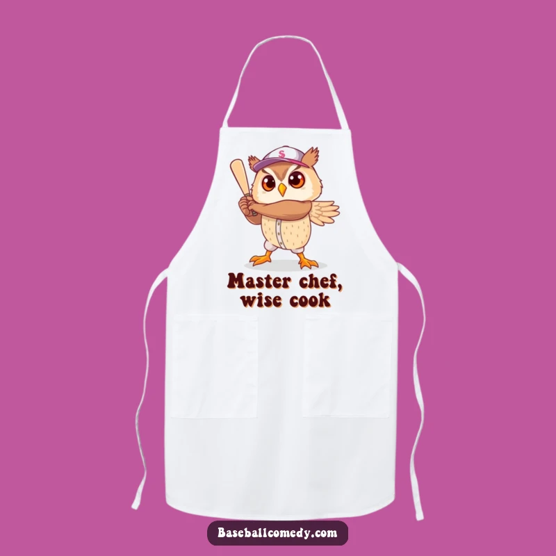Funny Owl Baseball Hero Apron: Hilarious Kitchen Wear for the Wise Cook