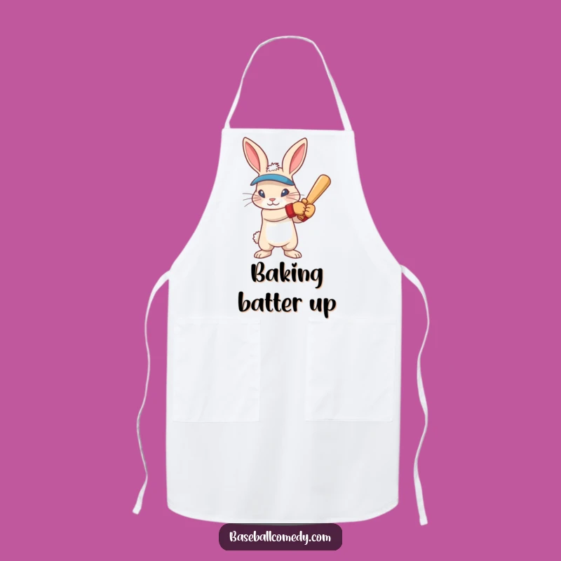 Funny Rabbit Baseball Apron: Intense Focus Swinger Kitchen Wear