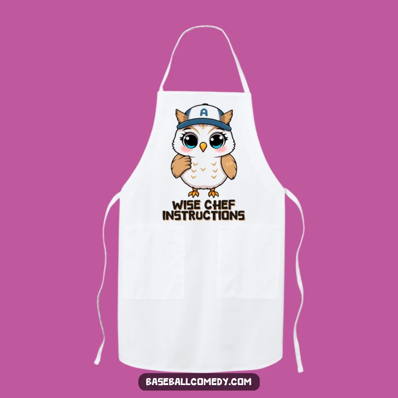 Funny Winking Owl Coaching Apron - Kitchen Baseball Wisdom Wear