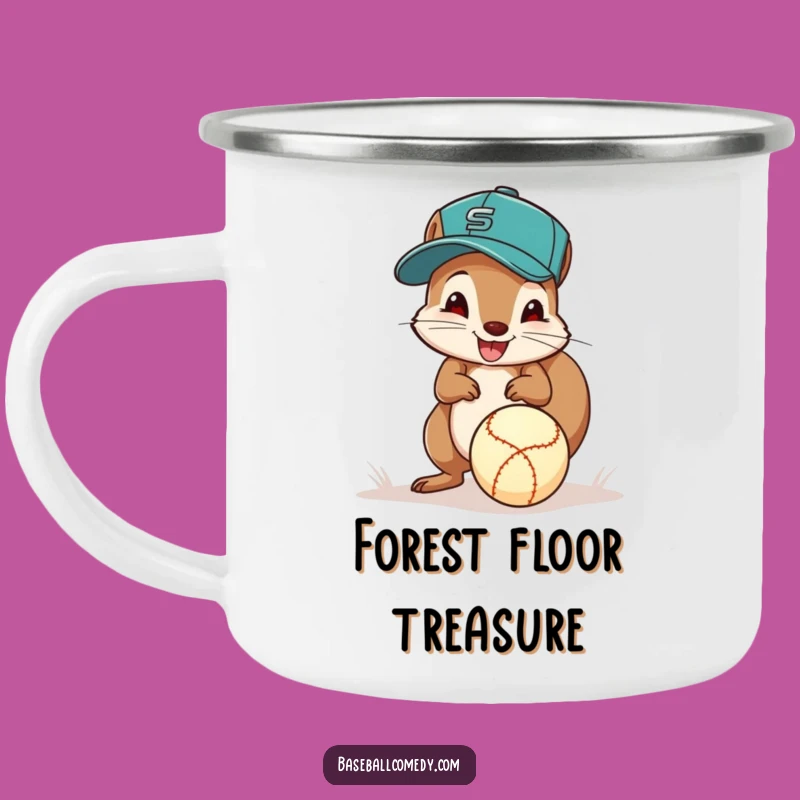 Funny Squirrel Baseball Camping Mug: Excited Fielder, Adventure Fuel!