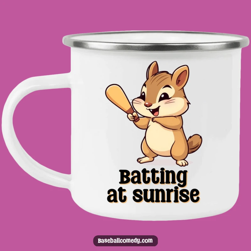 Funny Chipmunk Camping Mug - Cheerful Batting Mug, Outdoor Gift