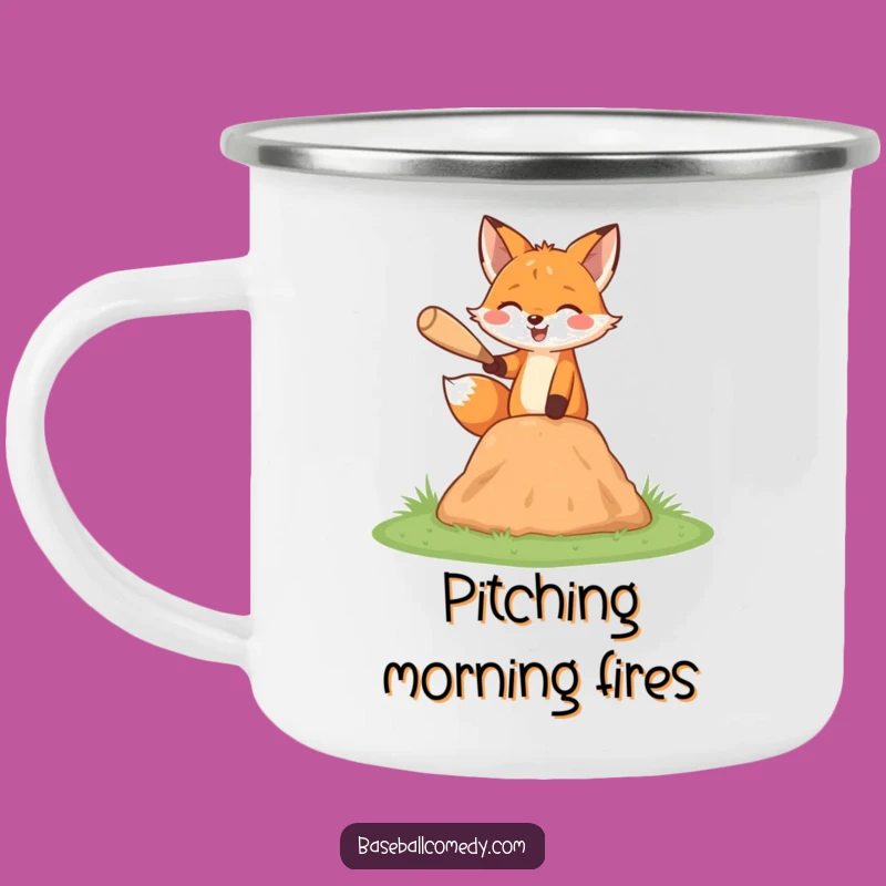 Funny Fox Camping Mug - Happy Pitcher Mug, Outdoor Gift