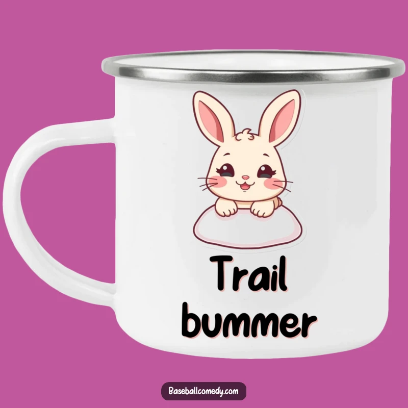 Funny Rabbit Sliding Camping Mug: Outdoor Base Stealing Gift