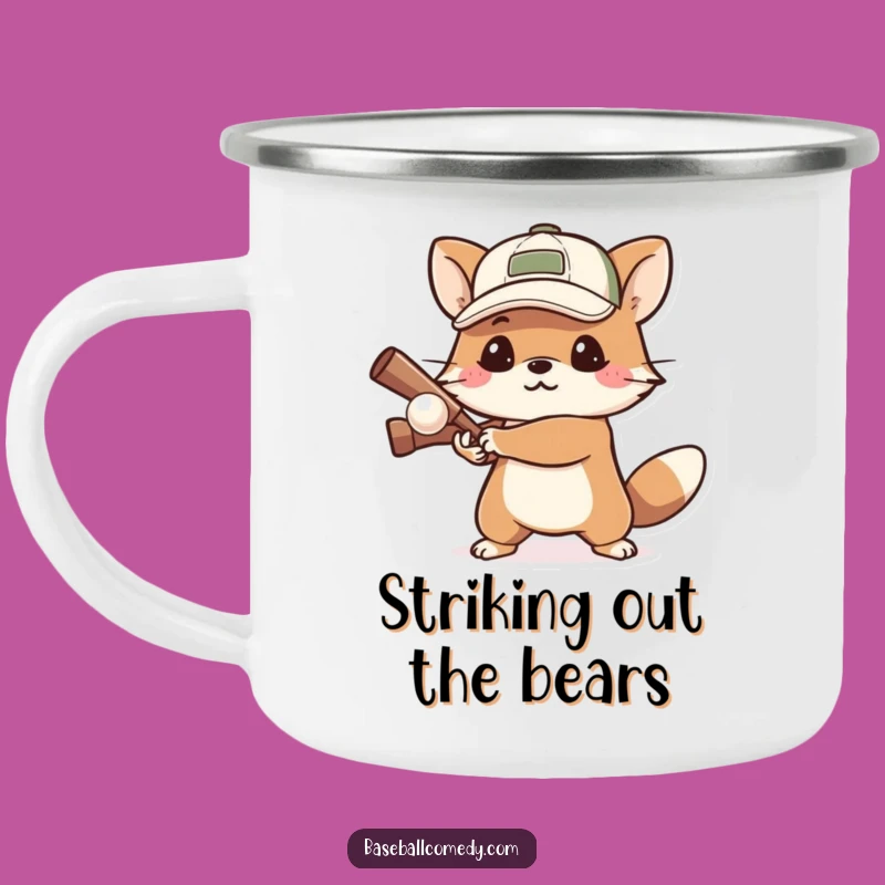 Funny Determined Animal Camping Mug: Sip with Focus on This Batting Cup