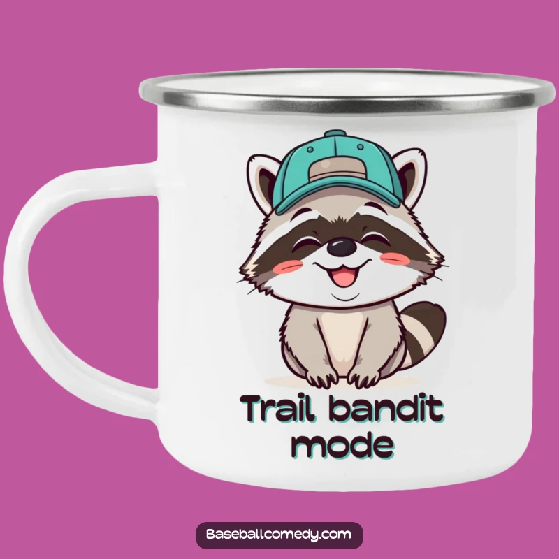 Funny Raccoon Baseball Camping Mug - Durable & Playful, Perfect Outdoor Gift