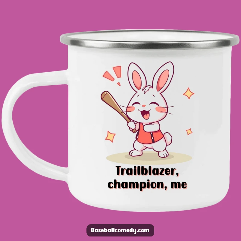 Funny Rabbit Home Run Camping Mug - Outdoor Cheer for Baseball Fans