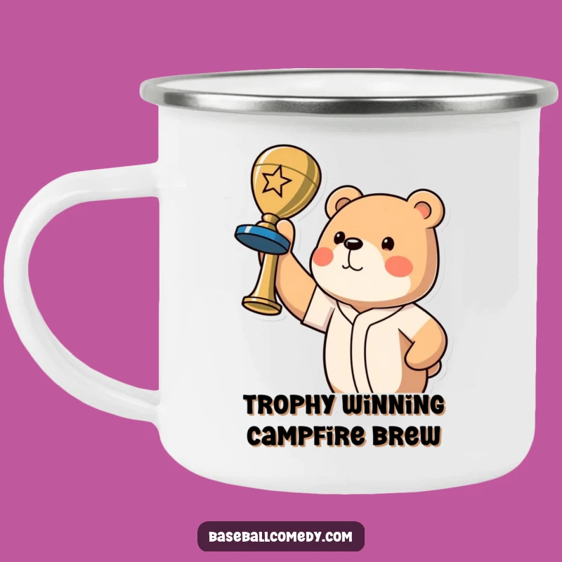 Funny Bear Champion Camping Mug - Outdoor Victory for Baseball Fans