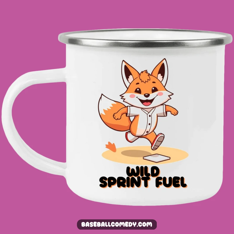 Funny Fox Runner Camping Mug: Trailside Speed with a Grinning Fox - Outdoor Gift!