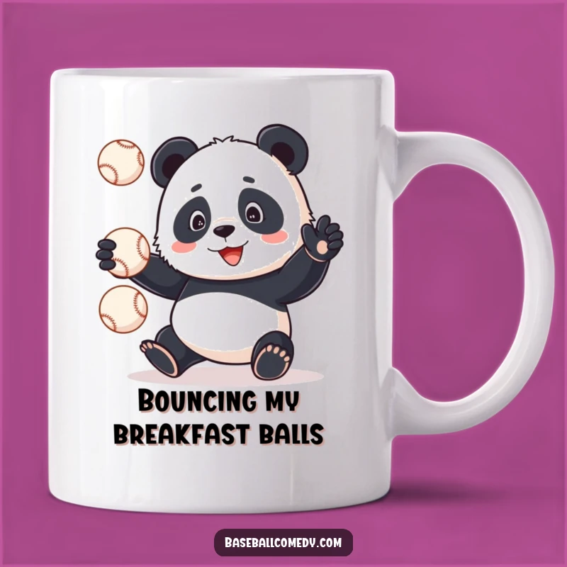 Funny Panda Juggling Baseballs Mug: A Hilarious Gift for Baseball Fans!