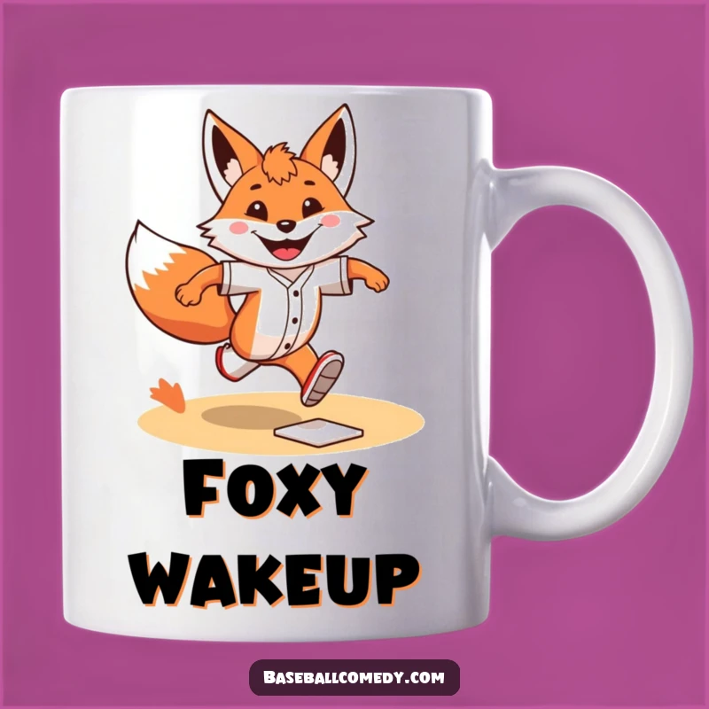 Funny Fox Runner Mug: Grinning Racer Sprinting Bases - Perfect Gift for Fast Friends!