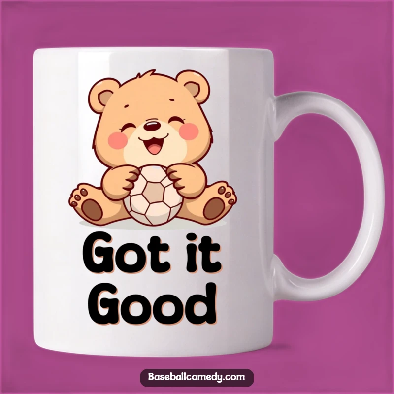 Funny Bear Catching Ball Mug: A Humorous Gift for Sports Lovers and Bear Enthusiasts