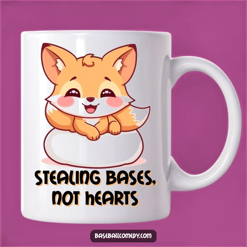 Funny Giggling Fox Sliding Mug - Hilarious Baseball Gift for Fox Lovers