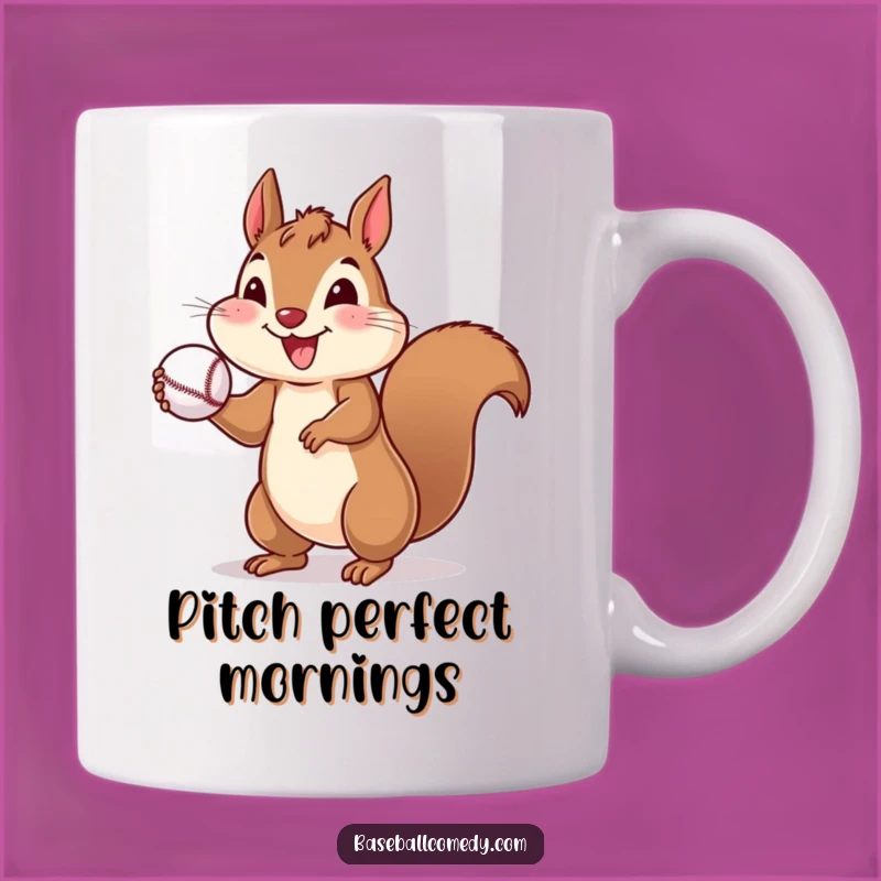 Funny Cheerful Squirrel Mug - Toss Laughs with this Baseball Fan Gift