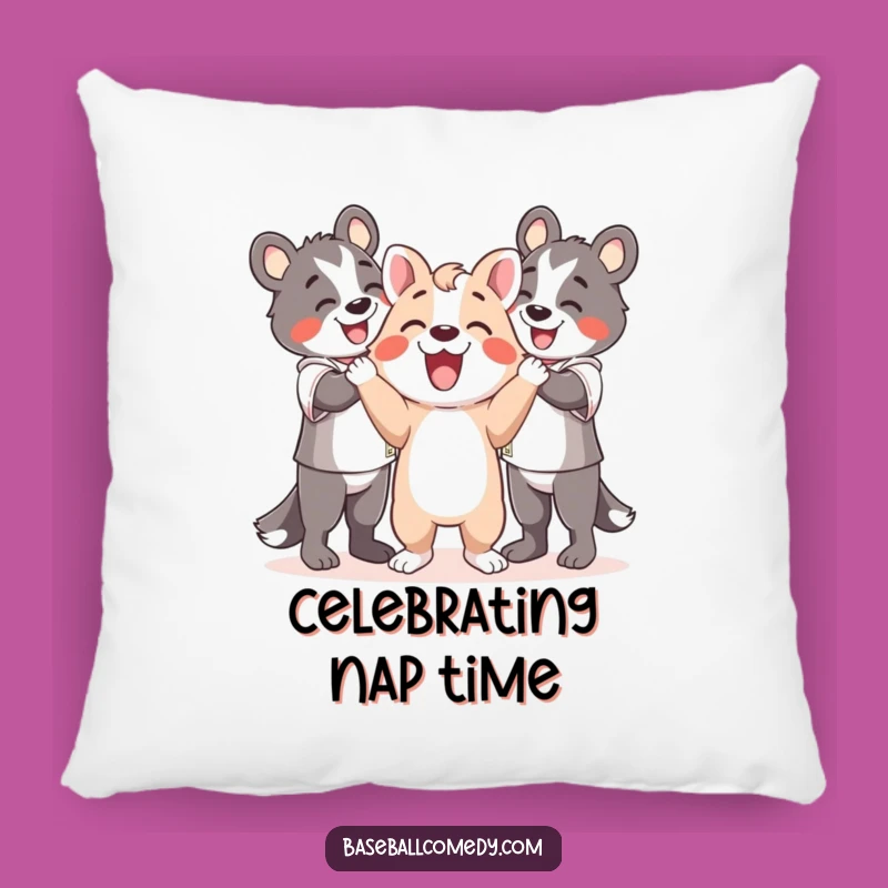 Funny Happy Animal Pillow: Snuggle with This Team Celebration Cushion