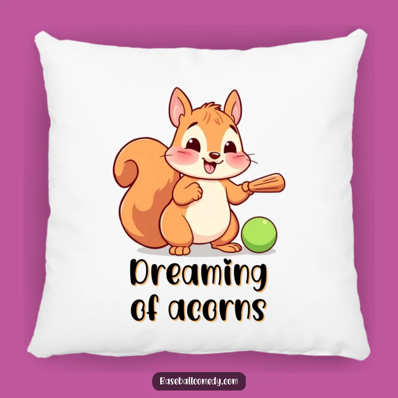 Funny Squirrel Baseball Pillow: Soft Cartoon Throw Pillow, Adorable Funny Gift!