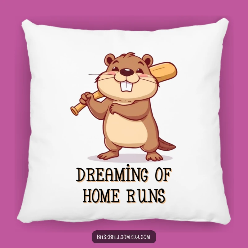Funny Beaver Baseball Pillow: Cozy Comfort with a Hilarious Funny Gift