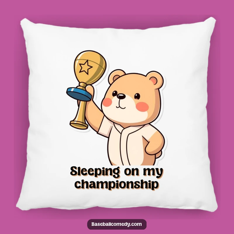 Funny Bear Champion Pillow - Comfy Accent for Trophy Winners