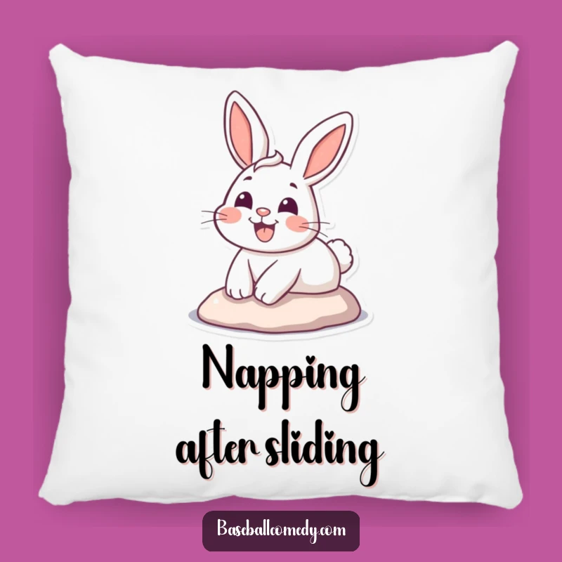 Funny Bunny Sliding Pillow: Soft Cartoon Rabbit Cushion, Adorable Funny Gift!