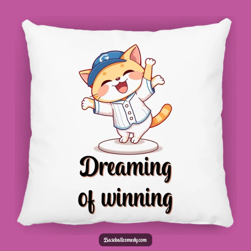 Funny Cat Cartwheeling Baseball Pillow: Comfort Meets Comedy!