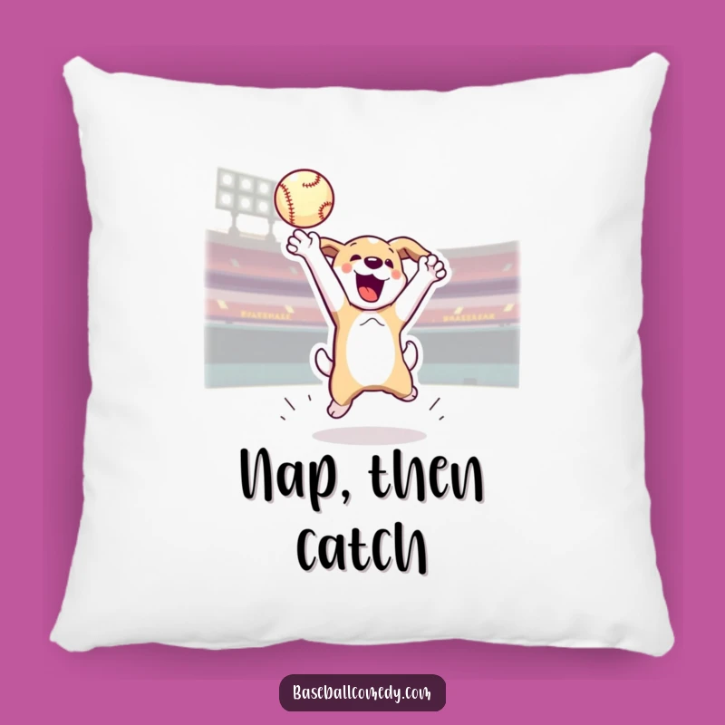 Funny Dog Baseball Pillow - Soft Comfort, Energetic Accent Gift