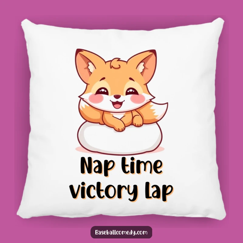 Funny Giggling Fox Pillow - Couch Comfort with this Hilarious Baseball Accent