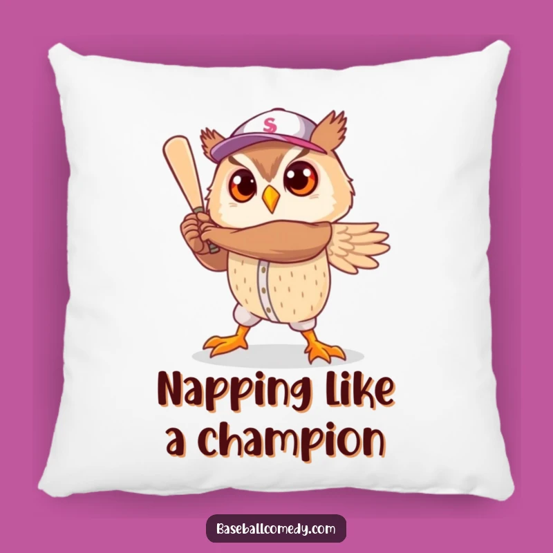 Funny Owl Baseball Hero Pillow: Cozy and Comical Accent for Seating and Beds