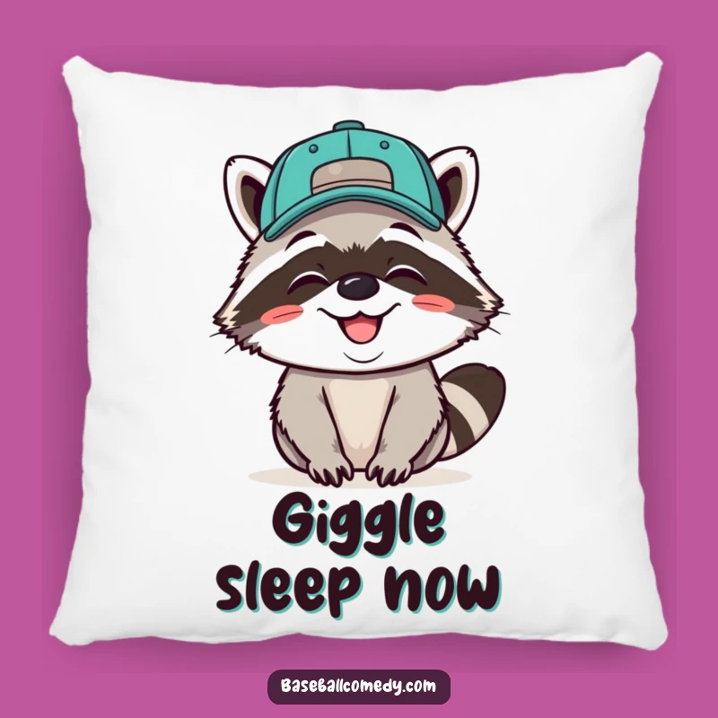 Funny Raccoon Baseball Pillow - Soft Comfort, Cheeky Accent Gift