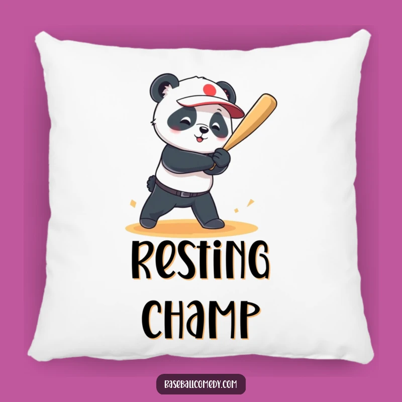 Funny Panda Grand Slam Pillow: Comfy & Championship Decor Gift