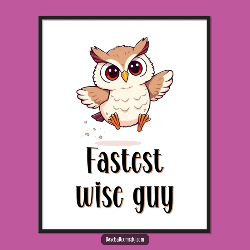 Funny Owl Baseball Digital Print: Art for Speedy Homes
