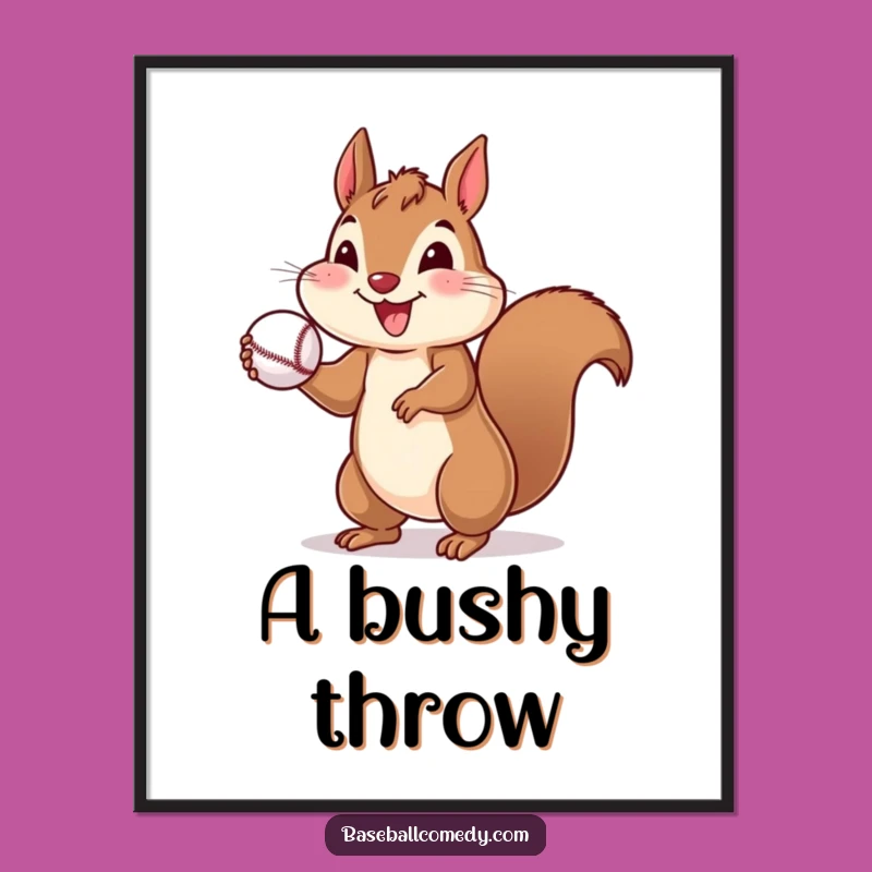 Funny Cheerful Squirrel Digital Art - Instant Joy with this Baseball Download