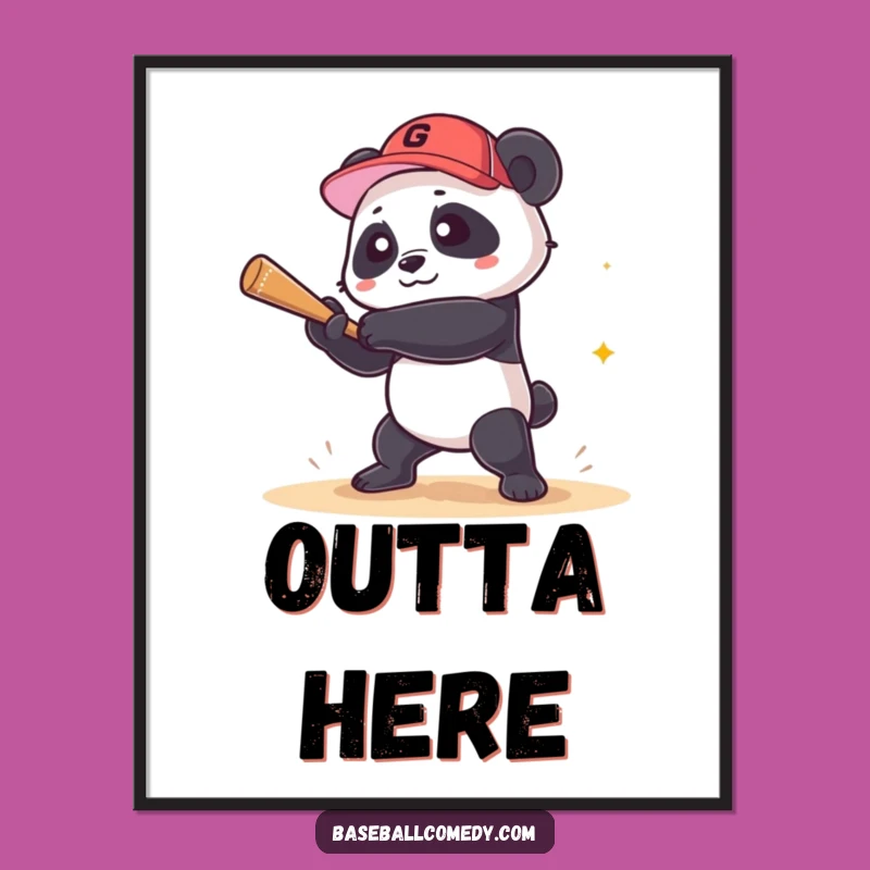 Funny Panda Grand Slam Digital Art: Instant Download Decor for Comical Sports Fans