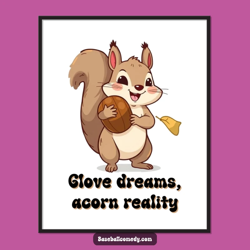 Funny Squirrel Baseball Digital Art: Hilarious Printable for Instant Wall Decor and Joy