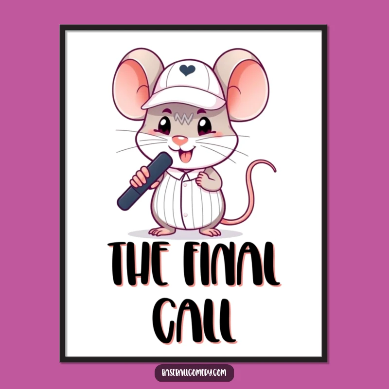 Funny Mouse Umpire Digital Art - Instant Baseball Authority for Your Walls