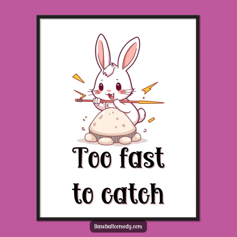 Funny Rabbit Art Print - Playful Runner Decor, Instant Gift