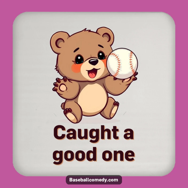 Funny Bear Cub Coaster - Determined Catcher Protector, Fun Gift Set