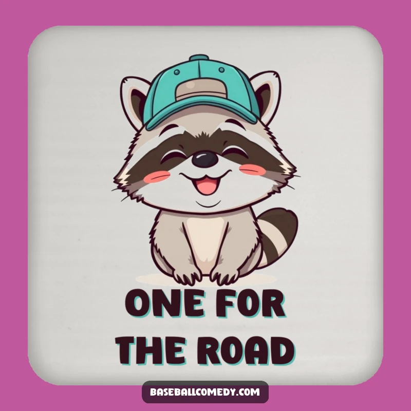Funny Raccoon Baseball Coasters Set - Protect Surfaces with Mischief, Gift Idea