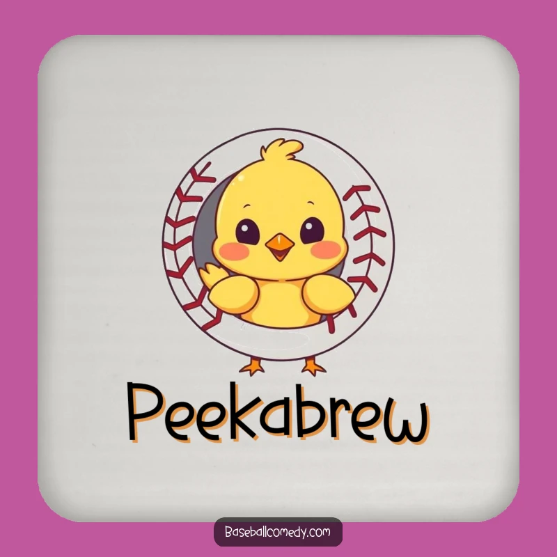 Funny Chick Baseball Coasters Set - Protect Surfaces with Charm, Gift Idea