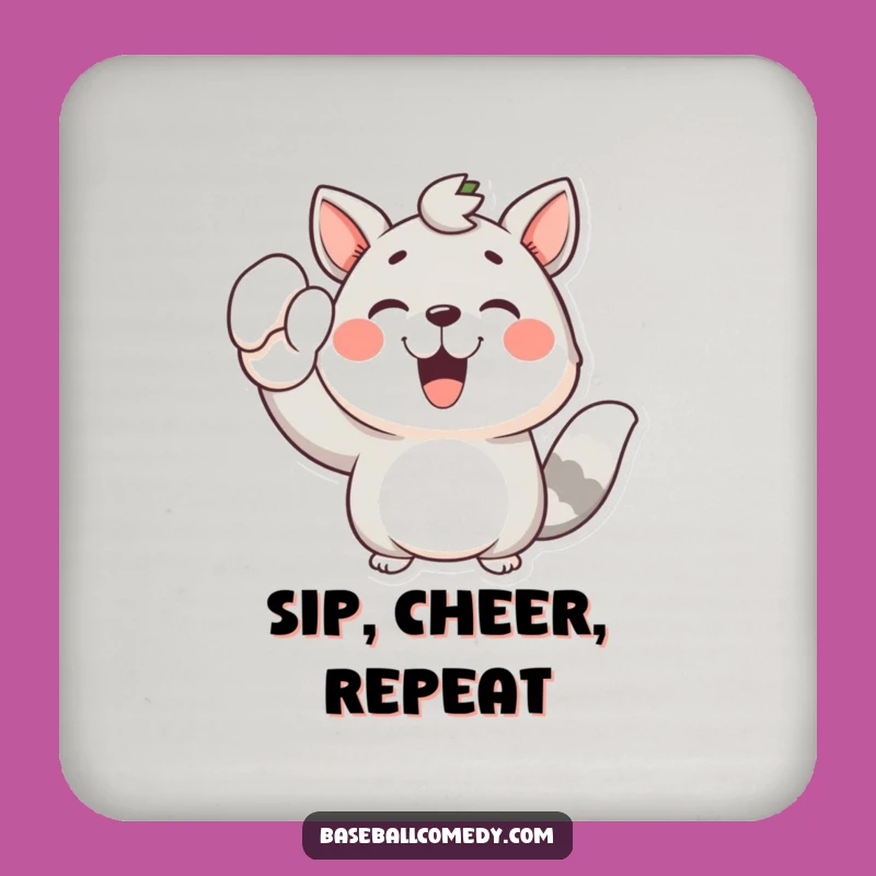 Funny Joyful Animal Drink Coaster: Protect Surfaces with This Cheerful Mitt Art