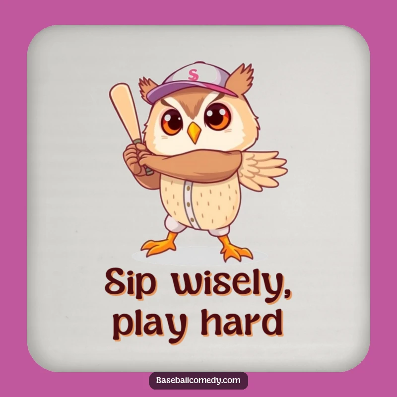 Funny Owl Baseball Hero Coasters: Hilarious Protection for Tables During Game Time