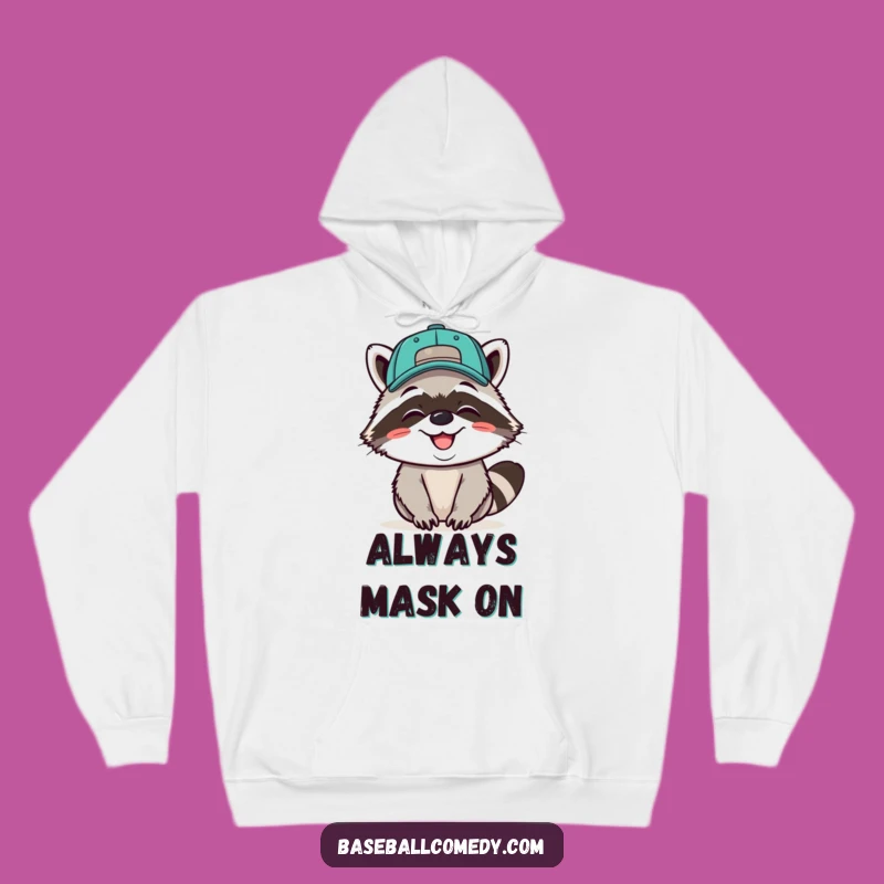 Funny Raccoon Baseball Hoodie - Cozy & Cheeky, Perfect Humorous Gift
