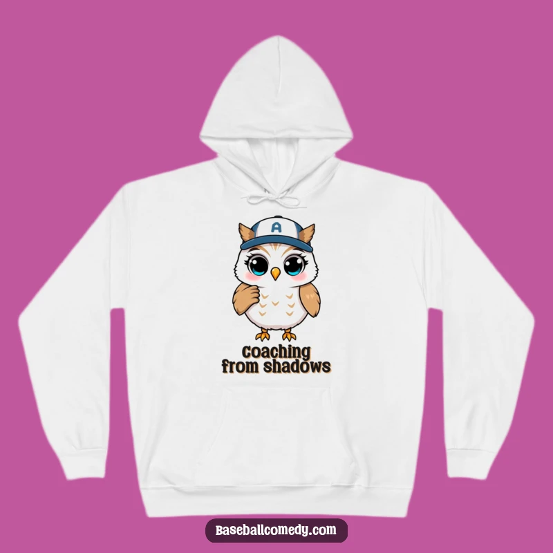 Funny Winking Owl Coaching Hoodie - Cozy Baseball Smart Apparel