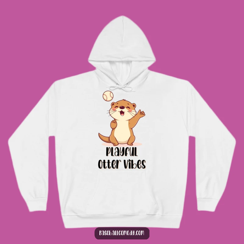 Funny Otter Juggler Hoodie: Cozy Cartoon Otter Sweatshirt, Ideal Funny Gift!