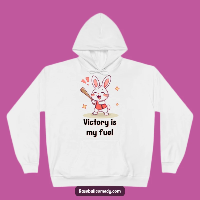 Funny Rabbit Home Run Hoodie - Warm & Cheerful Baseball Apparel