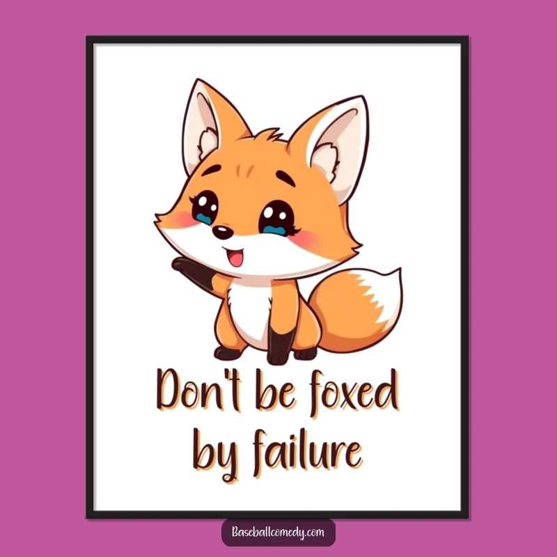 Free Printable Fox Wall Art: Funny Fox Striking Out Downloadable Art