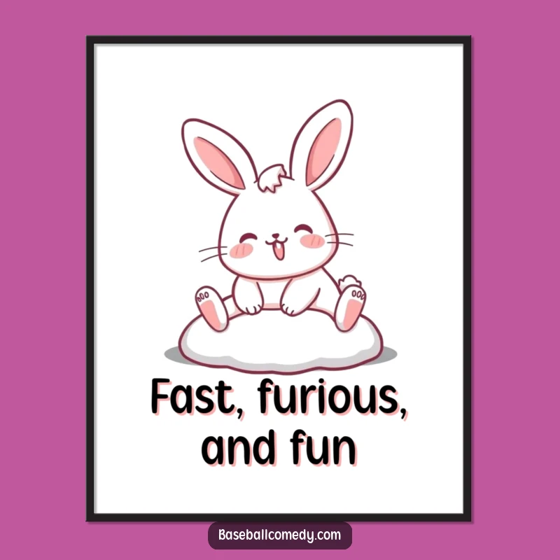 Funny Free Printable Wall Art: Rabbit Base Sliding, Humorous Downloadable Decor!
