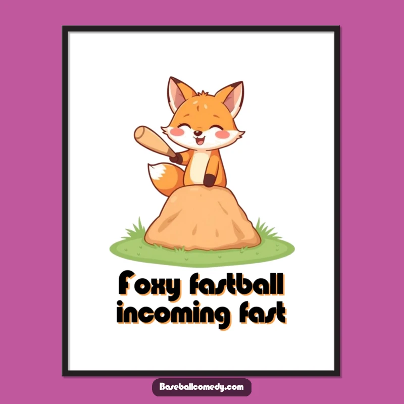 Free Printable Wall Art: Happy Fox Pitches from Miniature Mound
