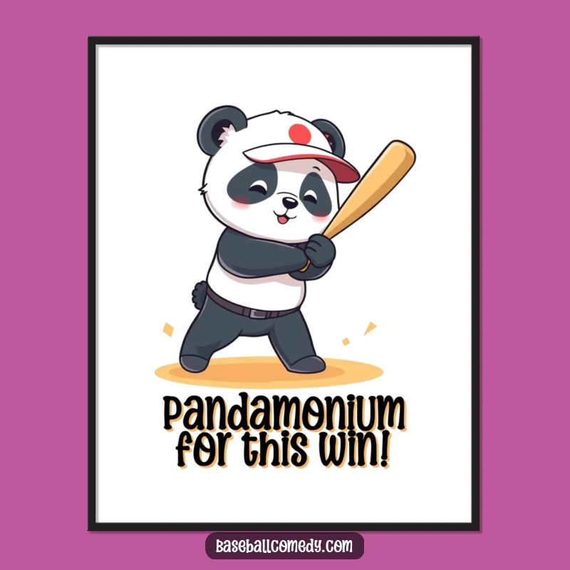 Free Printable Wall Art: Funny Panda Grand Slam, Humorous Downloadable Decor