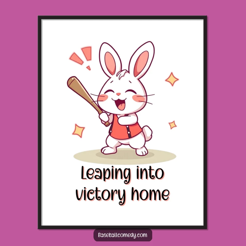 Funny Free Printable Rabbit Wall Art: Energetic Downloadable Art for Sports Fans